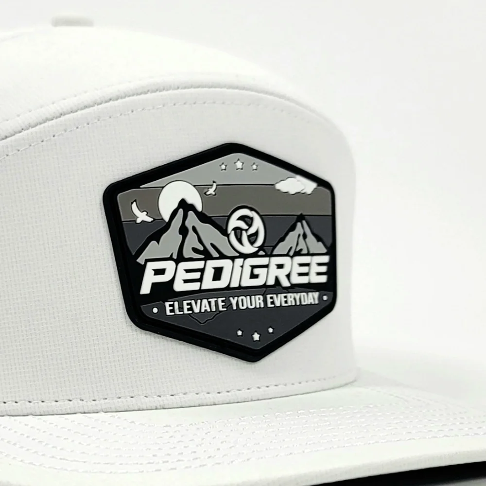 Pedigree Waterproof! 💦 6-Panel Snapback Hat with 3D PVC Patches | White